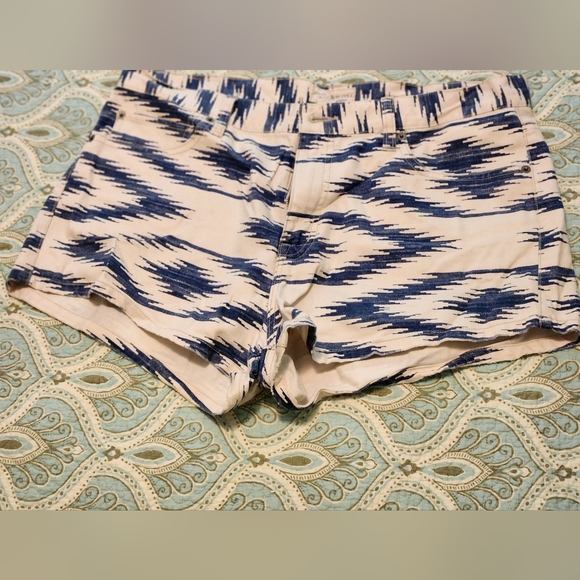 White & Blue Print Ralph Lauren Denim & Supply Shorts Size 32 LIKE NEW - Picture 1 of 5